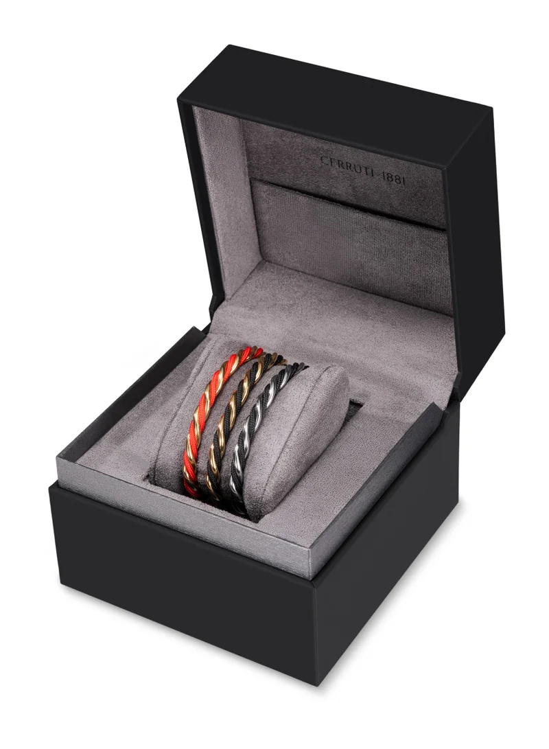 شيروتي 1881 Giulia Twisted Cable Stainless Steel Bangles Gift Set for Women, Set of 3